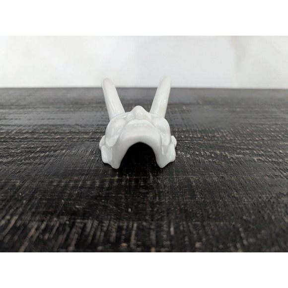Vintage Small White Porcelain Oni Devil Noh Hanging Mask Japan - Picture 5 of 6